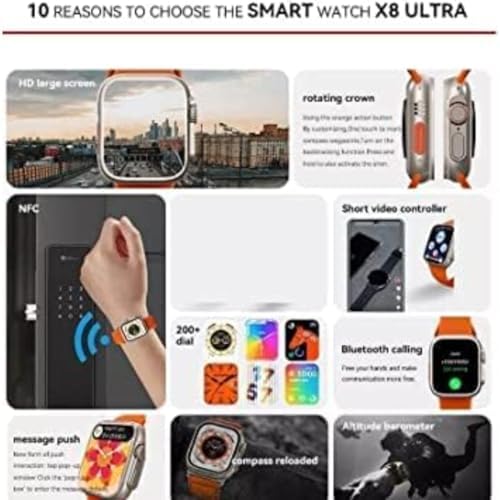 Orange X8 Ultra Smart Watch (ORANGE), Bluetooth, Cellular