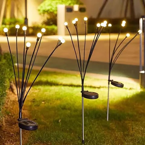 Exterior decorative light 8led solar powered firefly garden light