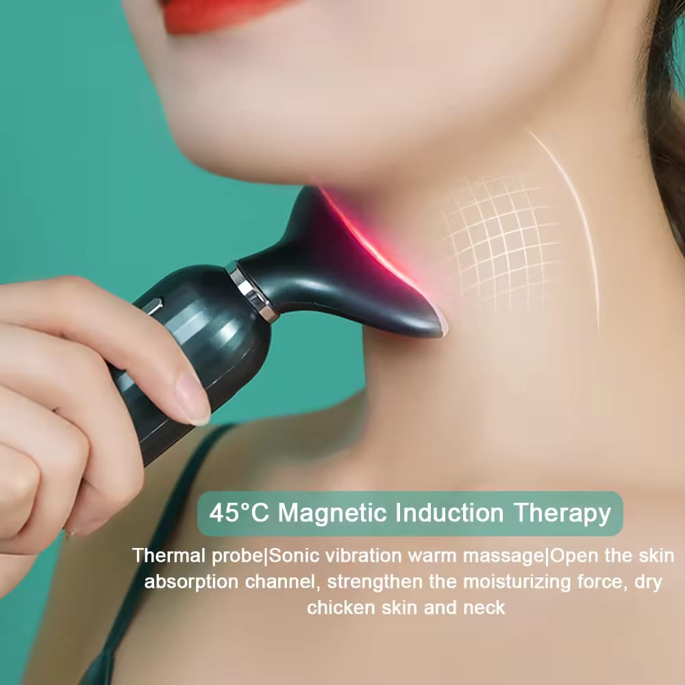 3 Colors Led Neck Face Beauty Device Photon Therapy Skin Tighten Reduce Double Chin Anti Wrinkle